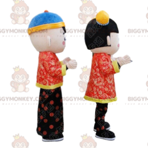 2 BIGGYMONKEY™s maskot av asiatiska barn, kinesiska barndräkter