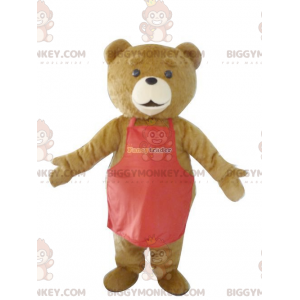BIGGYMONKEY™ maskottiasu Ruskea karhunpentu punaisella