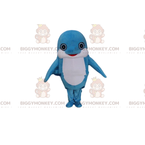 Blå og hvid delfin BIGGYMONKEY™ maskotkostume, kæmpe