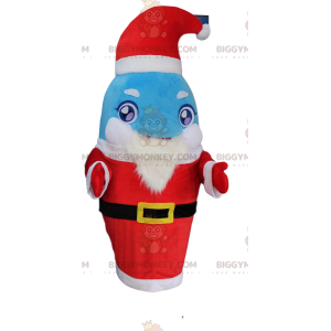 Blau-weißes Delfinkostüm als Weihnachtsmann verkleidet -