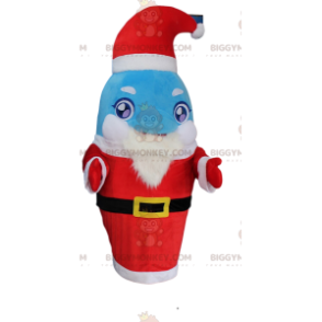 Blauw en wit dolfijnkostuum verkleed als kerstman -