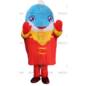 Blue and White Dolphin BIGGYMONKEY™ Mascot Costume with