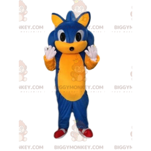 BIGGYMONKEY™ maskotdräkt av Sonic, den berömda