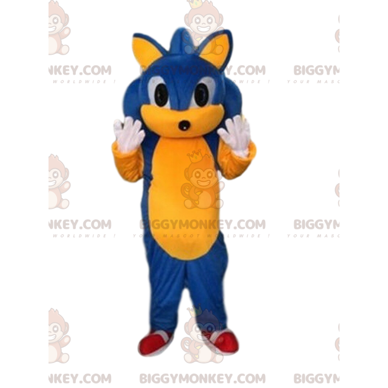 BIGGYMONKEY™ mascot costume of Sonic, the famous Sega video