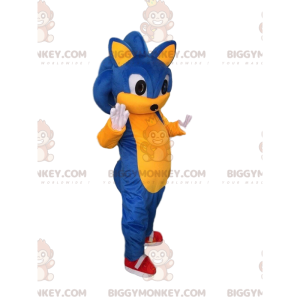 BIGGYMONKEY™ mascot costume of Sonic, the famous Sega video