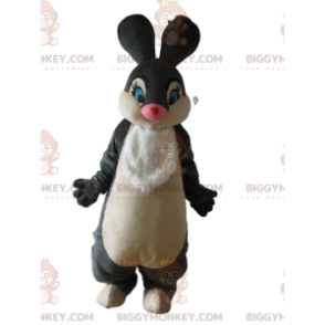 BIGGYMONKEY™ mascottekostuum van grijs en wit konijn, van