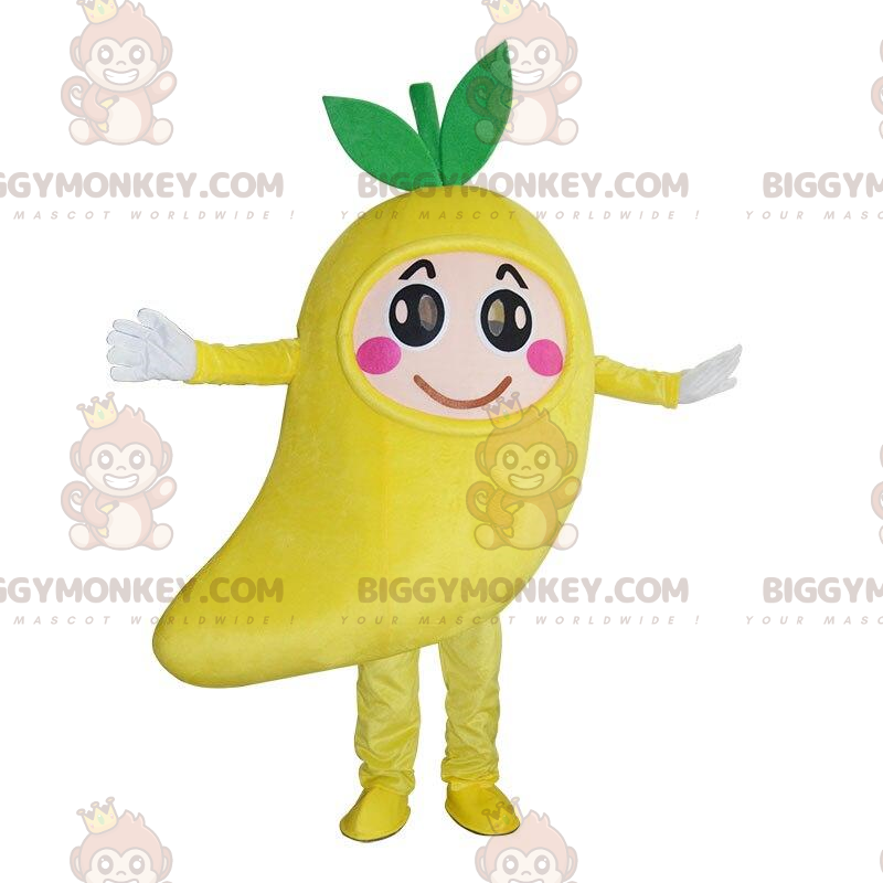 Kostým maskota Giant Mango BIGGYMONKEY™, kostým žlutého exotického ovoce - Ovocný maskot - BIGGYMONKEY_010771 - BiggyMonkey.com