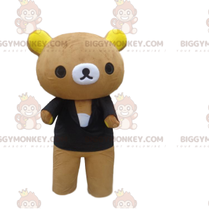 BIGGYMONKEY™ Big Plush Teddy Bear Mascot Costume with Black