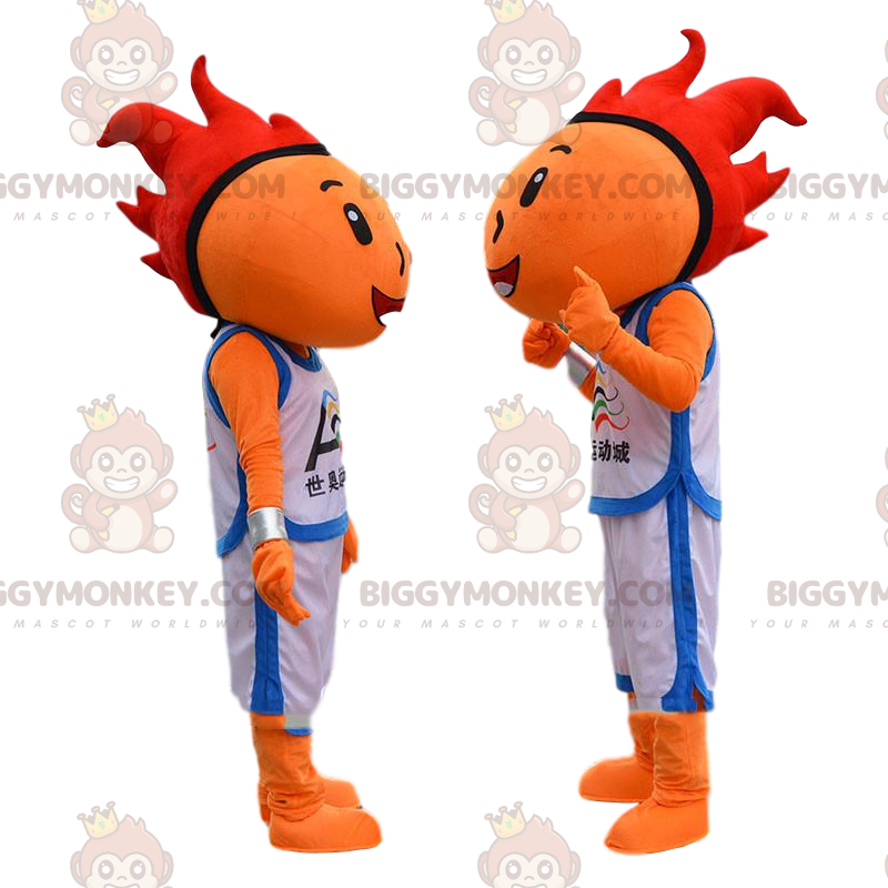 Orange Basketball Player with Red Hair BIGGYMONKEY™ Mascot