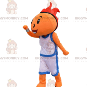 Orange basketspelare med rött hår BIGGYMONKEY™ maskotdräkt -