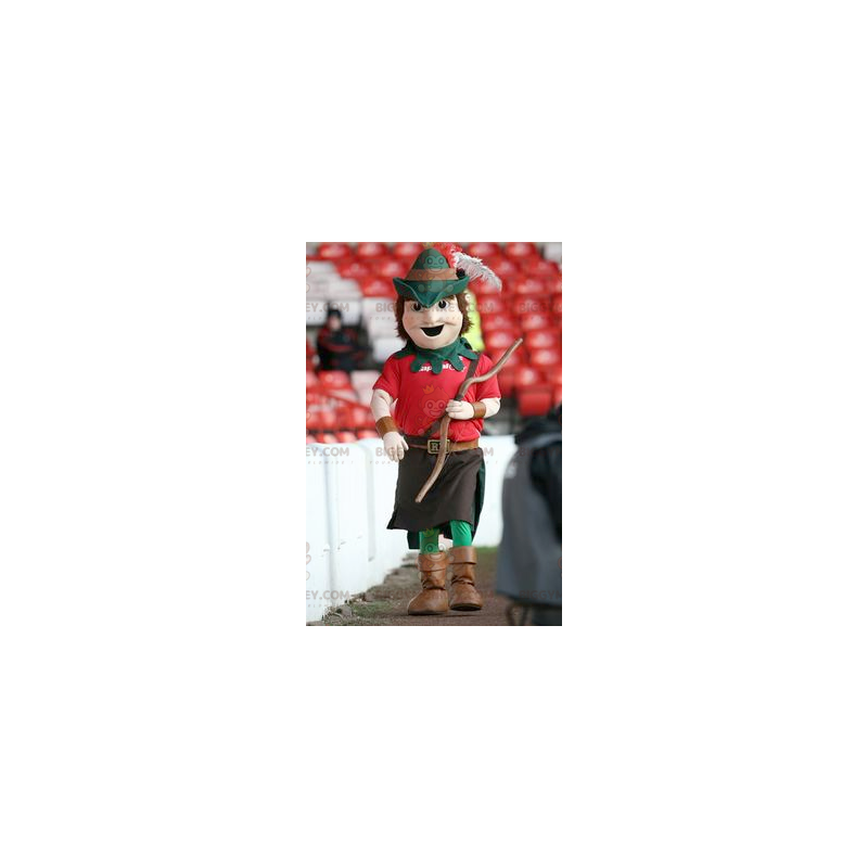 Costume de mascotte BIGGYMONKEY™ de Robin des bois en tenue Costume de mascotte BIGGYMONKEY™ de Robin des bois en tenue