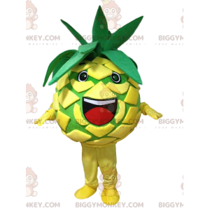 BIGGYMONKEY™ mascottekostuum gele en groene ananas, exotisch