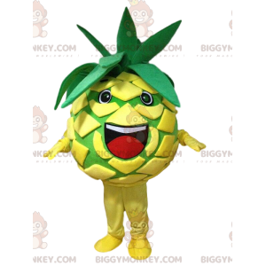 BIGGYMONKEY™ Maskottchenkostüm gelbe und grüne Ananas, Kostüm