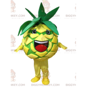 Costume de mascotte BIGGYMONKEY™ d'ananas jaune et vert