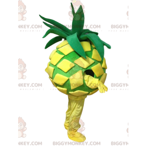 BIGGYMONKEY™ mascot costume yellow and green pineapple, exotic
