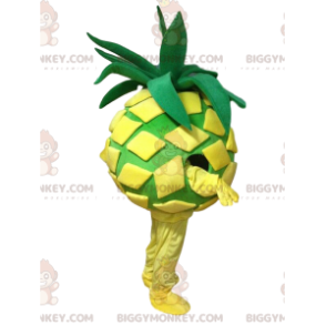 Costume de mascotte BIGGYMONKEY™ d'ananas jaune et vert