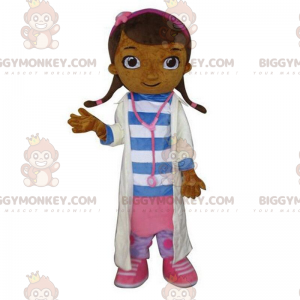 Disfraz de mascota BIGGYMONKEY™ enfermera con bata blanca