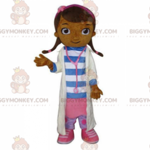 BIGGYMONKEY™ maskottipuku sairaanhoitaja, valkoinen takki, lääkäriasu - Ihmisen maskotit - BIGGYMONKEY_010798 - BiggyMonkey.com