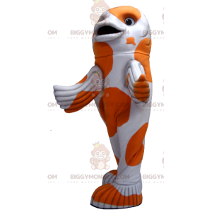 White and Orange Fish BIGGYMONKEY™ Mascot Costume -