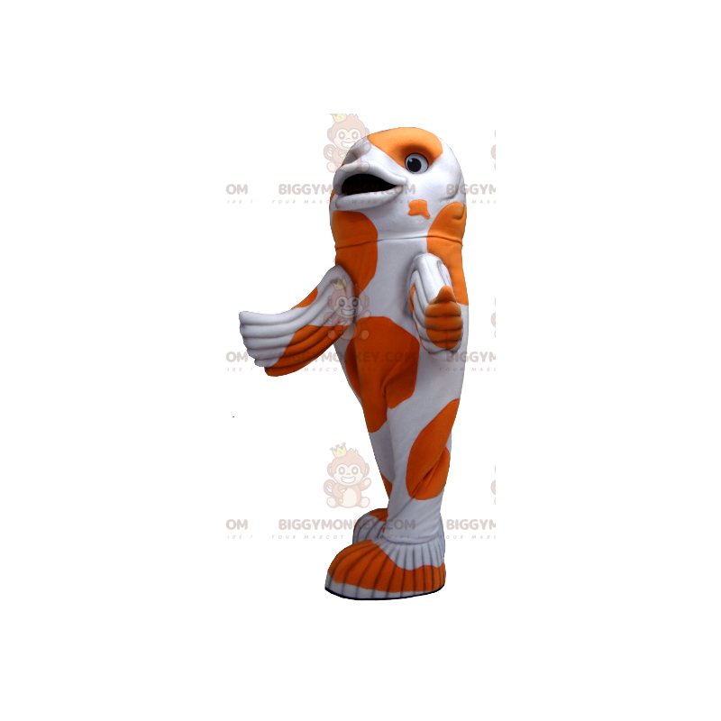 Hvid og orange fisk BIGGYMONKEY™ maskotkostume - Biggymonkey.com Hvid og orange fisk BIGGYMONKEY™ maskotkostume - Biggymonkey.com