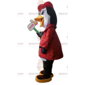 BIGGYMONKEY™ Maskottchen-Kostüm Schwarz-weißer Pinguin mit