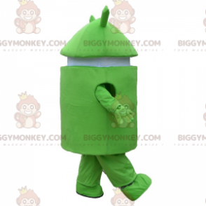 BIGGYMONKEY™ Android mascot costume, green and white robot