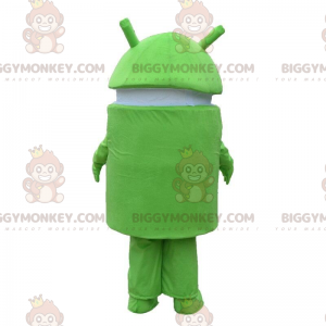 BIGGYMONKEY™ Android mascot costume, green and white robot