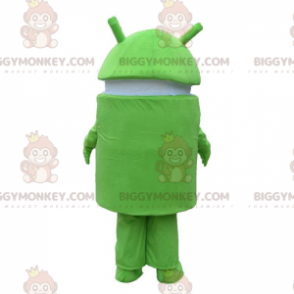 BIGGYMONKEY™ Android mascot costume, green and white robot