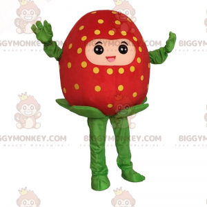 Costume da mascotte BIGGYMONKEY™ fragola rossa gigante, costume