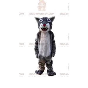 BIGGYMONKEY™ Maskottchenkostüm grauer und weißer Tiger