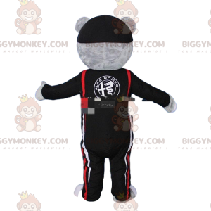 BIGGYMONKEY™ maskotdräkt av grå nalle klädd som pilot.