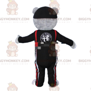 Fato de mascote BIGGYMONKEY™ de peluche cinzento vestido de