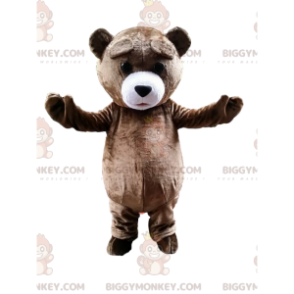 Γίγαντα καφέ teddy στολή μασκότ BIGGYMONKEY™, στολή καφέ