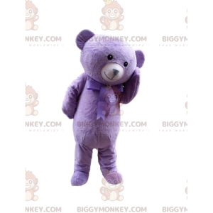 Purple Teddy BIGGYMONKEY™ Mascot Costume, Giant Purple Bear