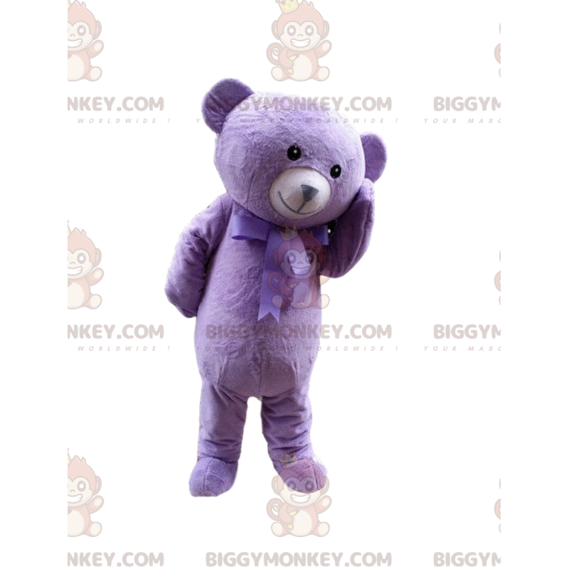 Costume da mascotte Purple Teddy BIGGYMONKEY™, Costume da orso Costume da mascotte Purple Teddy BIGGYMONKEY™, Costume da orso