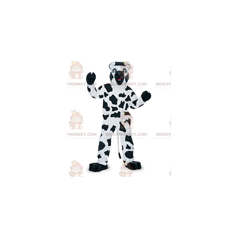 Traje de mascote de vaca branca e preta BIGGYMONKEY™ – Traje de mascote de vaca branca e preta BIGGYMONKEY™ –
