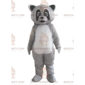 BIGGYMONKEY™ Mascot Costume Tricolor Raccoon, Gray Animal