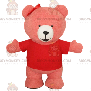 Γιγαντιαία ροζ στολή μασκότ Teddy BIGGYMONKEY™, Στολή Smiling