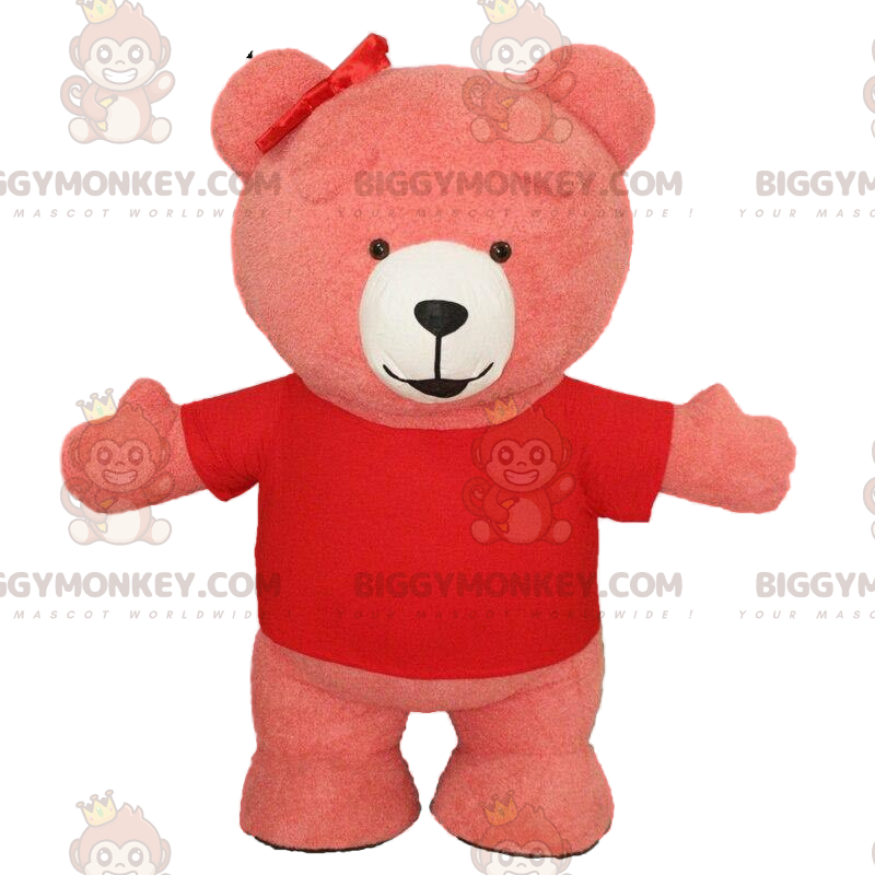 Gigantische roze teddy BIGGYMONKEY™ mascottekostuum Gigantische roze teddy BIGGYMONKEY™ mascottekostuum
