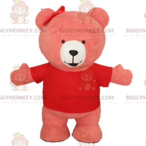 Giant Pink Teddy BIGGYMONKEY™ Mascot Costume, Smiling Pink Bear