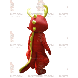 Costume de mascotte BIGGYMONKEY™ de dragon rouge et blanc avec