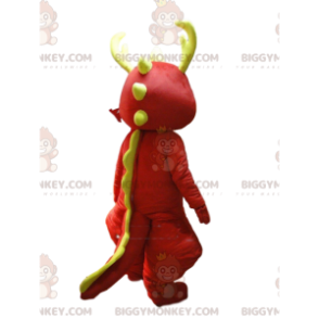 BIGGYMONKEY™ Mascot Costume Red and White Dragon with Yellow