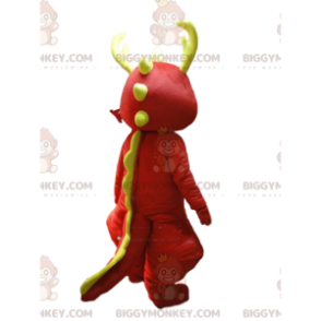 Costume de mascotte BIGGYMONKEY™ de dragon rouge et blanc avec