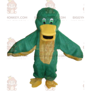 BIGGYMONKEY™ mascot costume green and yellow duck, colorful