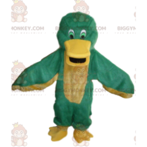 BIGGYMONKEY™ mascot costume green and yellow duck, colorful