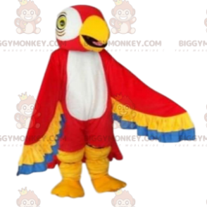 Disfraz de mascota de loro rojo, amarillo, azul y blanco BIGGYMONKEY™ - Animales de la selva - BiggyMonkey.com