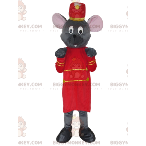 Disfraz de mascota BIGGYMONKEY™ Ratón gris con traje de