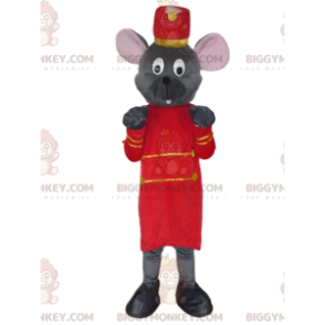 Costume de mascotte BIGGYMONKEY™ de souris grise en tenue de