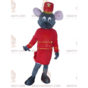 Costume de mascotte BIGGYMONKEY™ de souris grise en tenue de