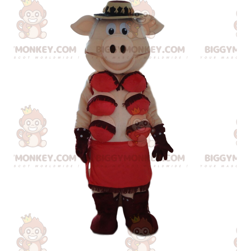 Cabaret gris BIGGYMONKEY™ maskot kostume, kabaret fancy kjole - Grise-maskoter - BIGGYMONKEY_010829 - BiggyMonkey.com
